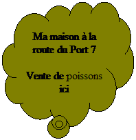 Pens�es: Ma maison � la route du Port 7
Vente de poissons ici
