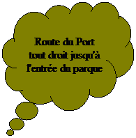 Pens�es: Route du Port tout droit jusqu'� l'entr�e du parque
